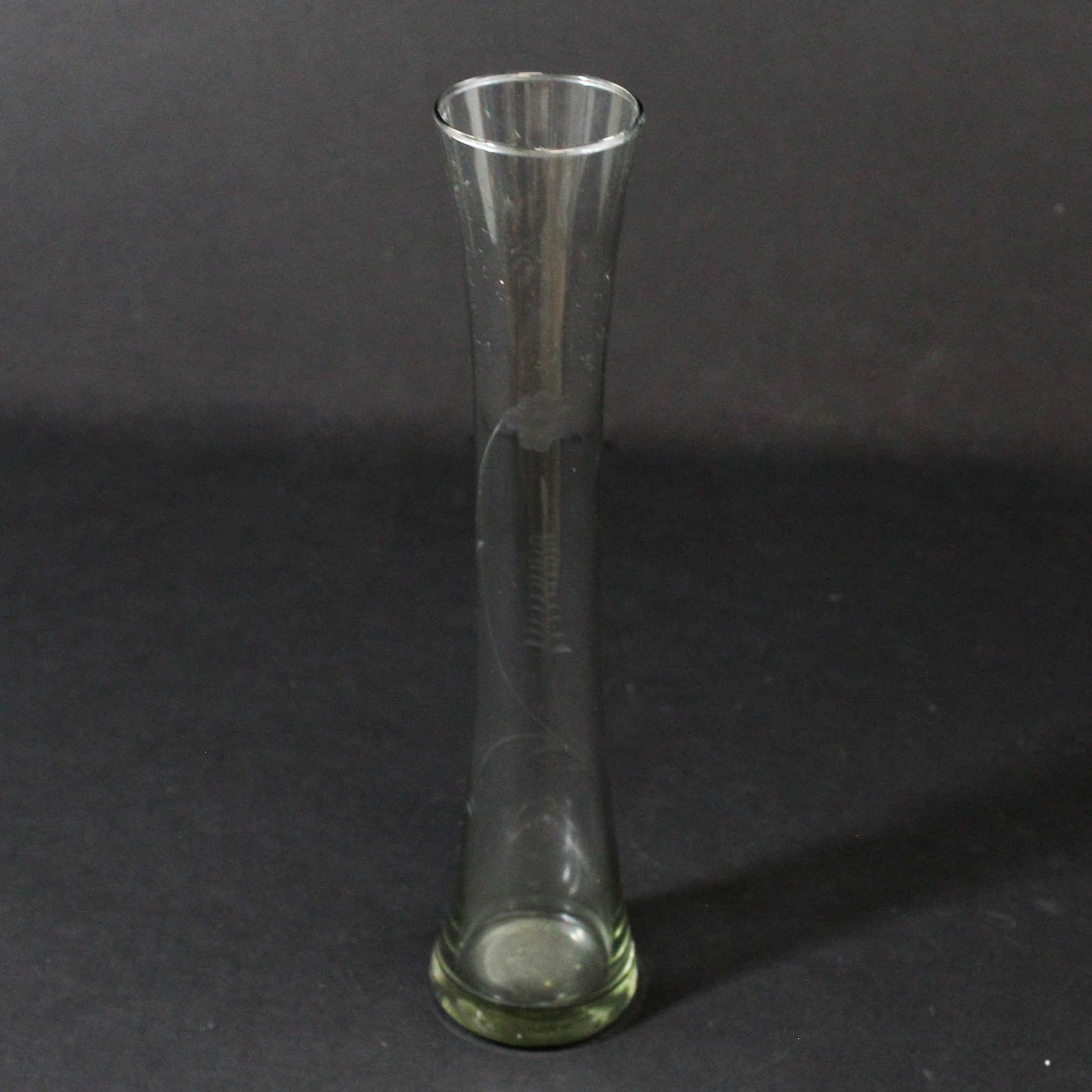 Etched Flower Clear Glass Bud Vase 10