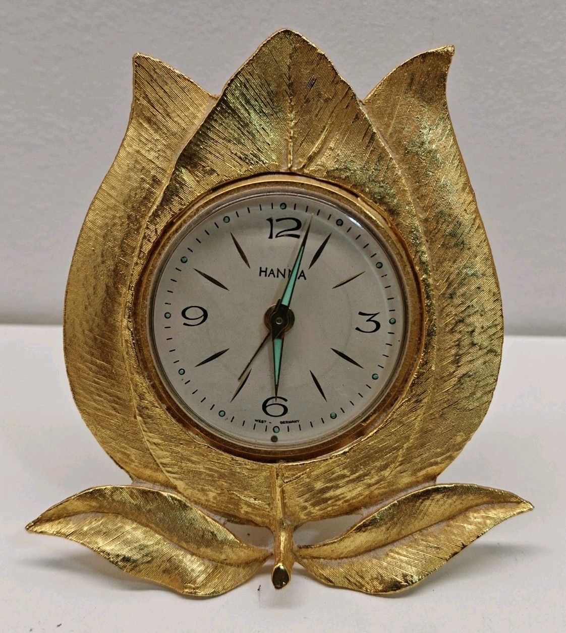 Vintage Hanna Gold Oromolu Alarm Clock Made in West Germany Runs