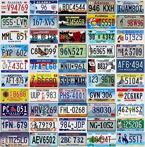 50 decorative metal License Plates USA - All 50 states included - 6x12 inches e 50 decorative metal License Plates USA - All 50 states included - 6x12 inches e