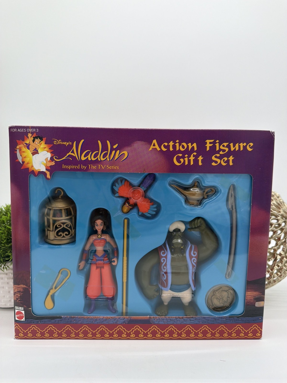 Disney Aladdin Action Figure Gift Set Mattel Jasmine Genie TV Series Box