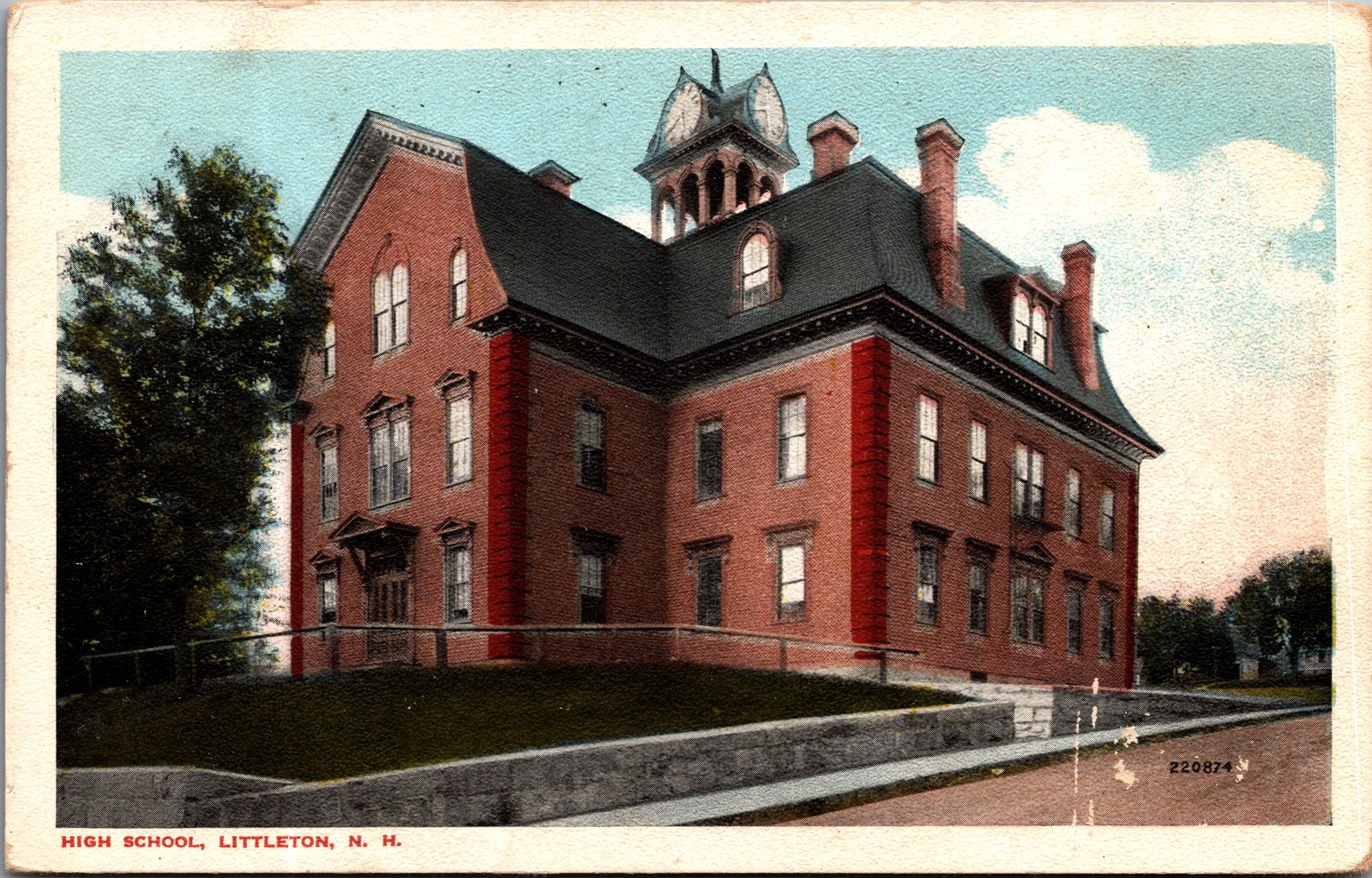 High School, Littleton, New Hampshire NH Vintage Postcard High School, Littleton, New Hampshire NH Vintage Postcard