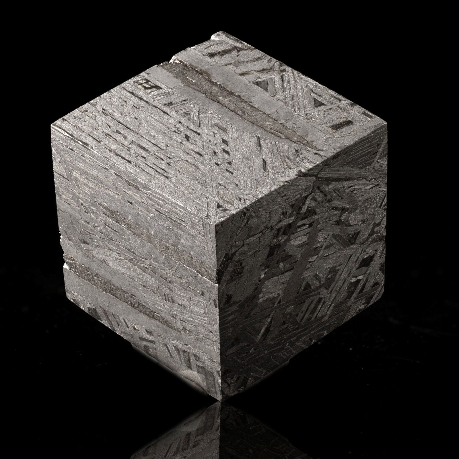 Authentic Muonionalusta Meteorite Cube – 339g Iron Nickel Space Specimen