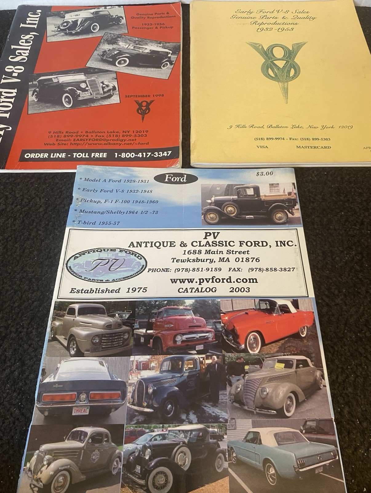 Early Ford V-8 SALES CATALOGS 1995 & 1998/Ford Antique/Classic Catalog LOT OF 3