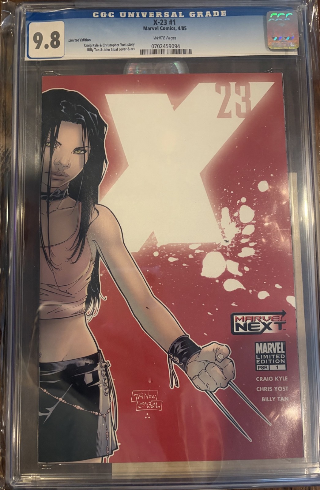 X-23 #1 CGC 9.8 Limited Edition Variant Origin of Laura Kinney Marvel 2005 X-23 #1 CGC 9.8 Limited Edition Variant Origin of Laura Kinney Marvel 2005
