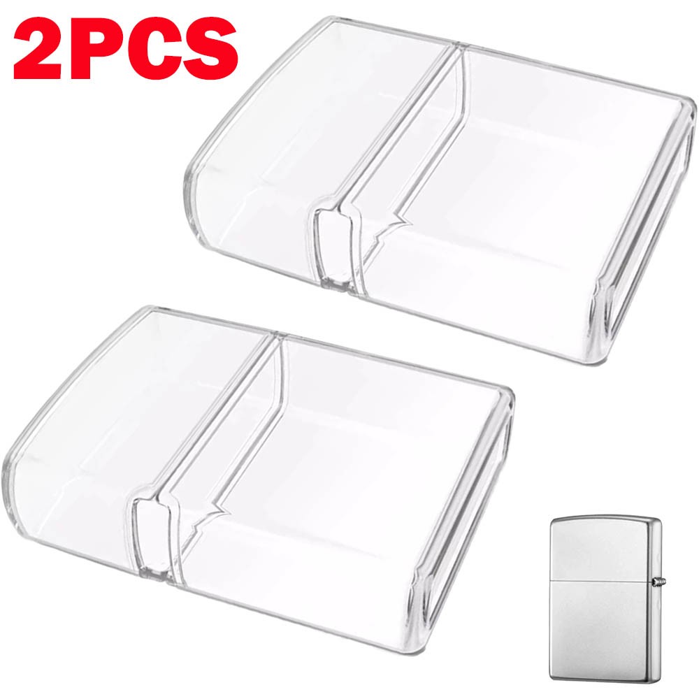 2X Clear TPU Case Covers Holder Sleeve Pouches For Zippo Lighters Scratch Proof