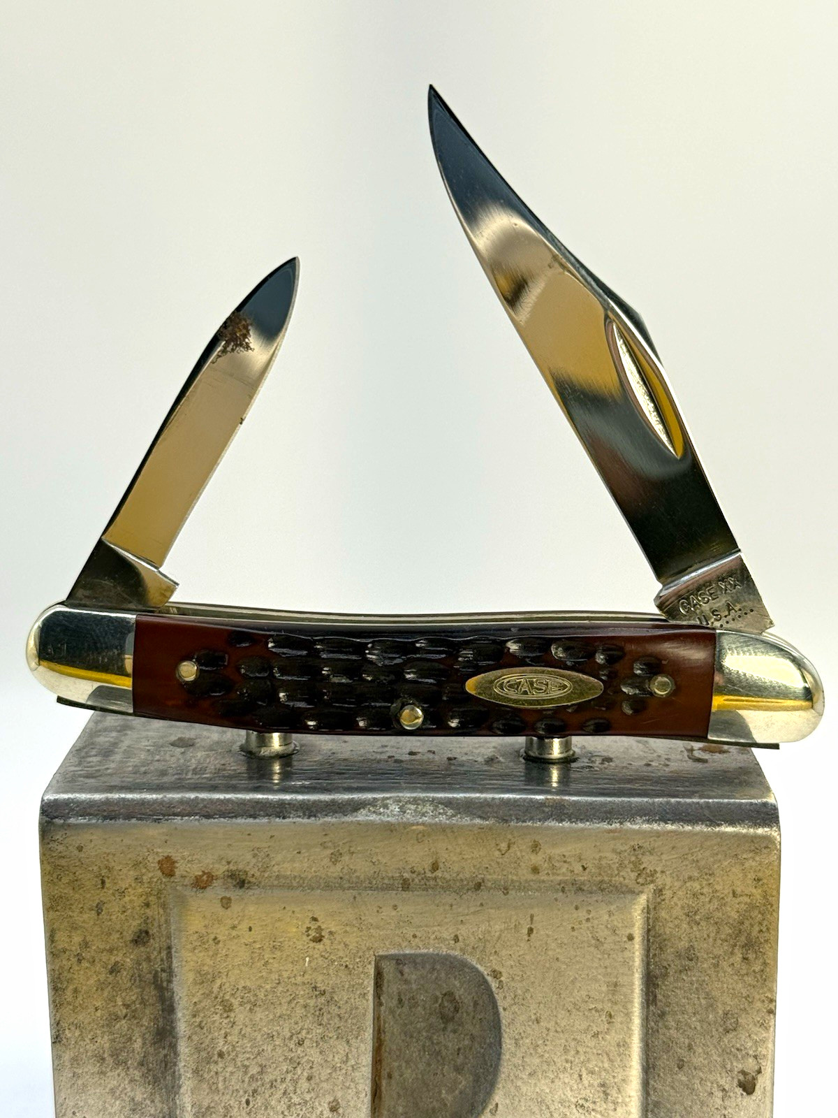 Case XX 1970 10-Dot 6244 2-Blade Brown Bone Handle Stainless Pocketknife A47