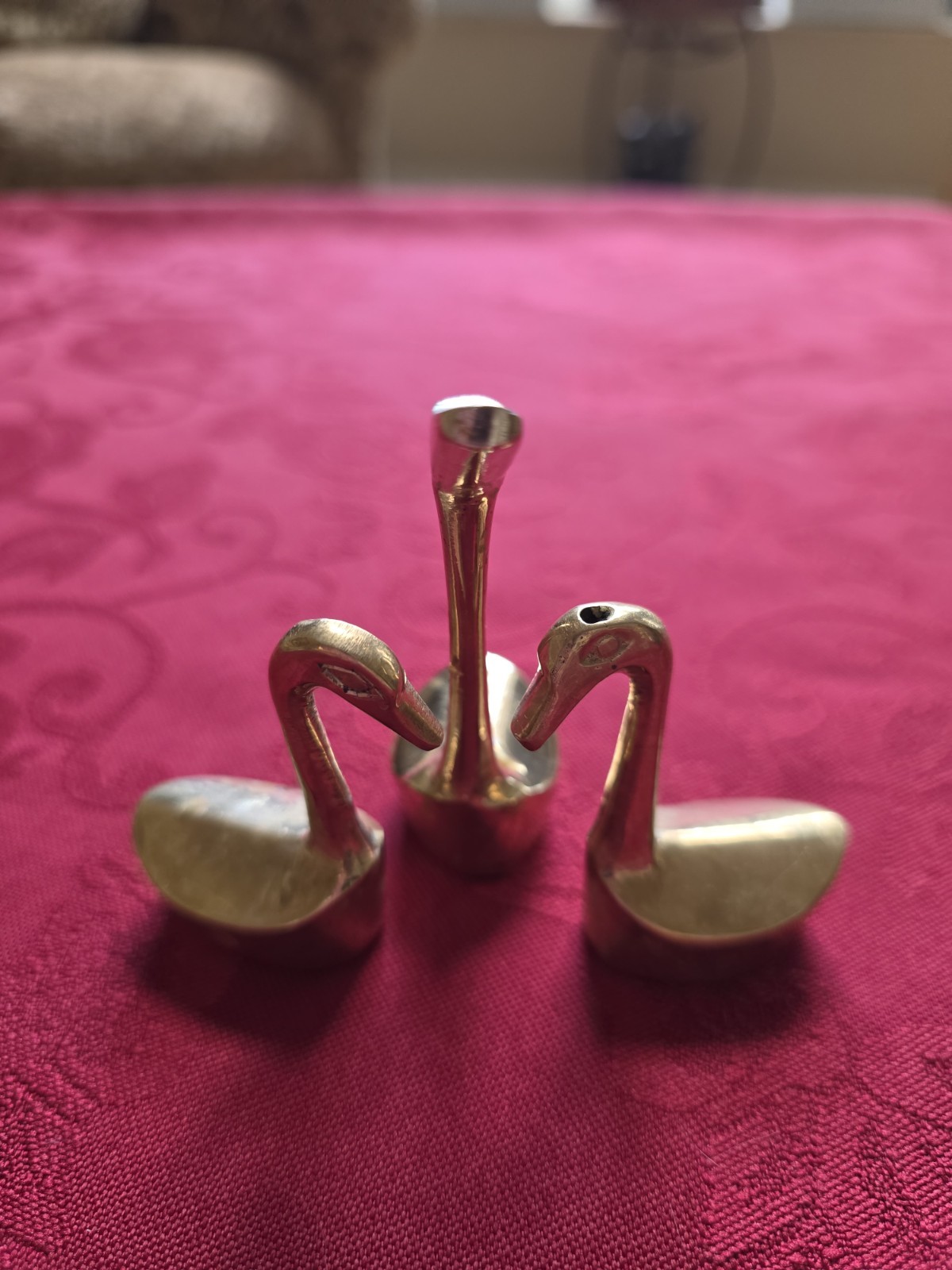 Vintage Miniature Brass Swan Figurines Vintage Miniature Brass Swan Figurines
