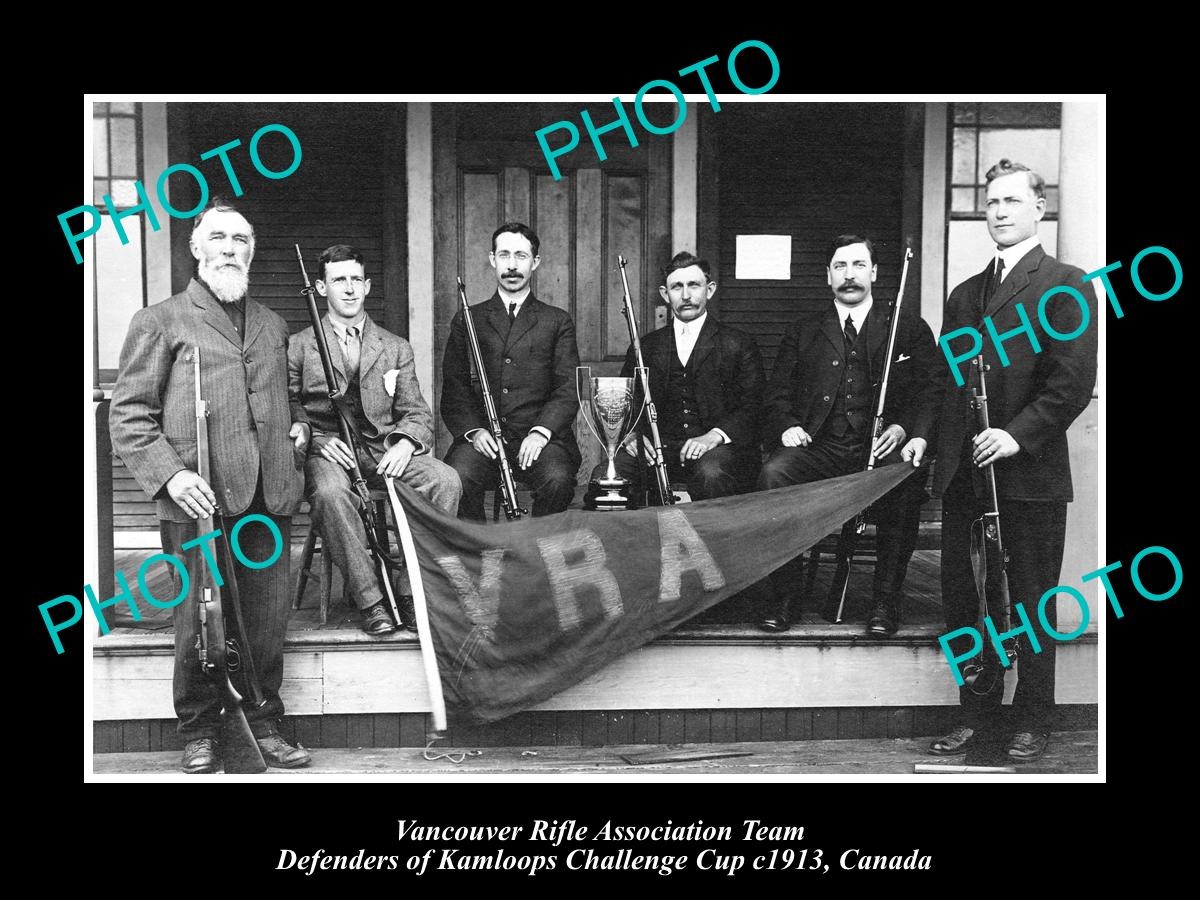 The Vancouver Winning Kamloops Cup Rifle Team C1913 Large Historic Old Photo