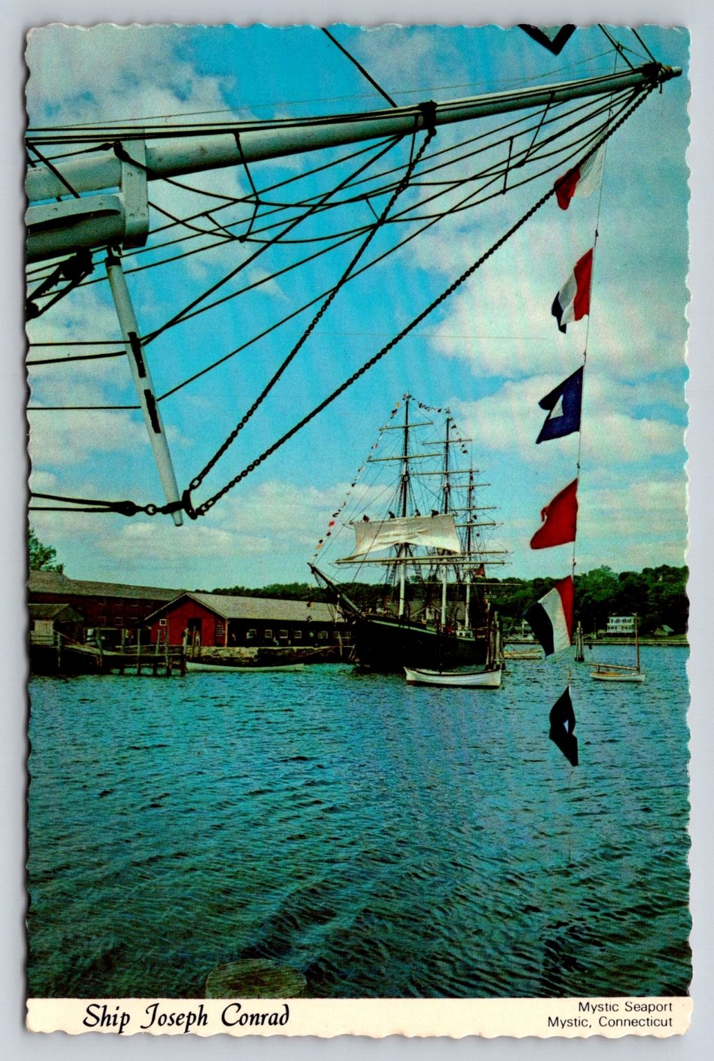 Mystic Seaport Ship Joseph Conrad Connecticut 1978 Tall Ship Postcard
