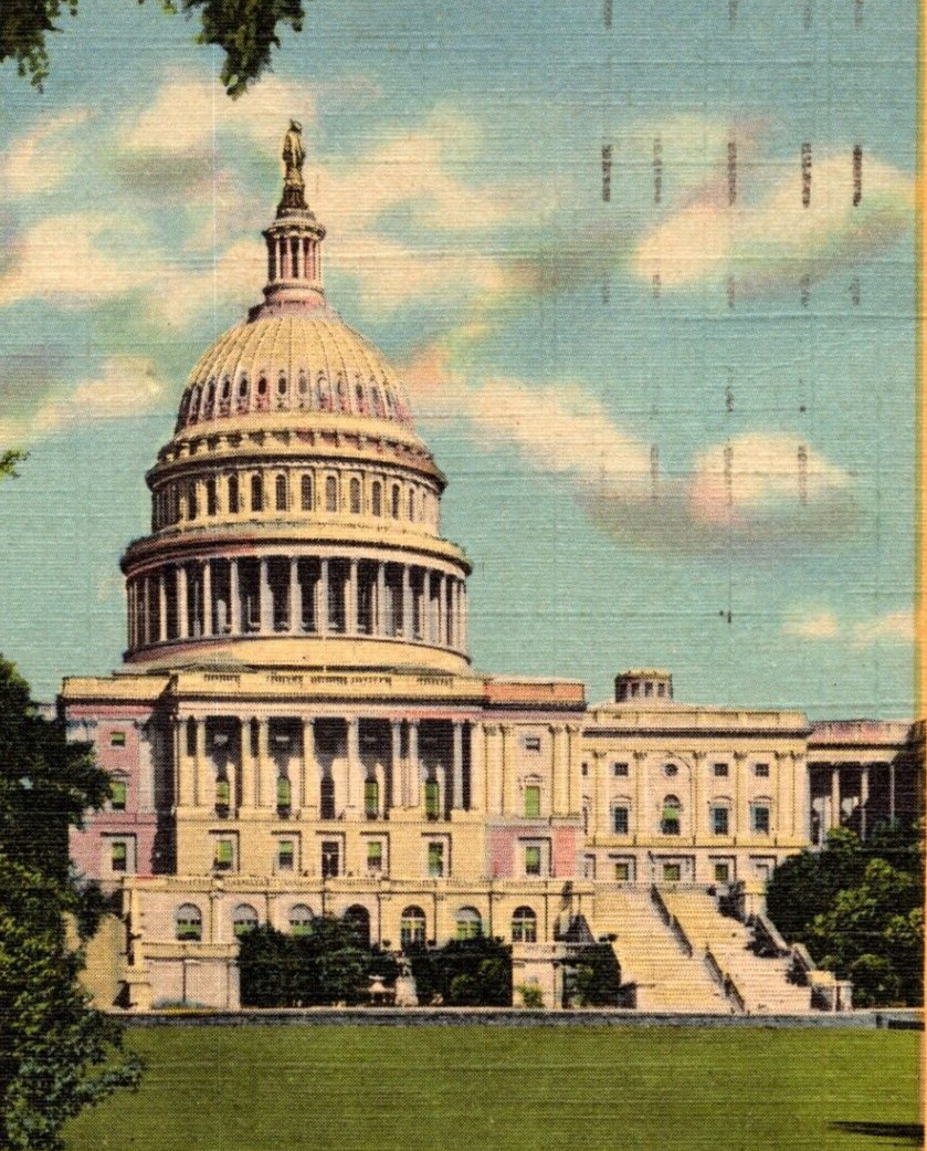 1950 West View of U.S Capitol Washington DC Postcard Vintage
