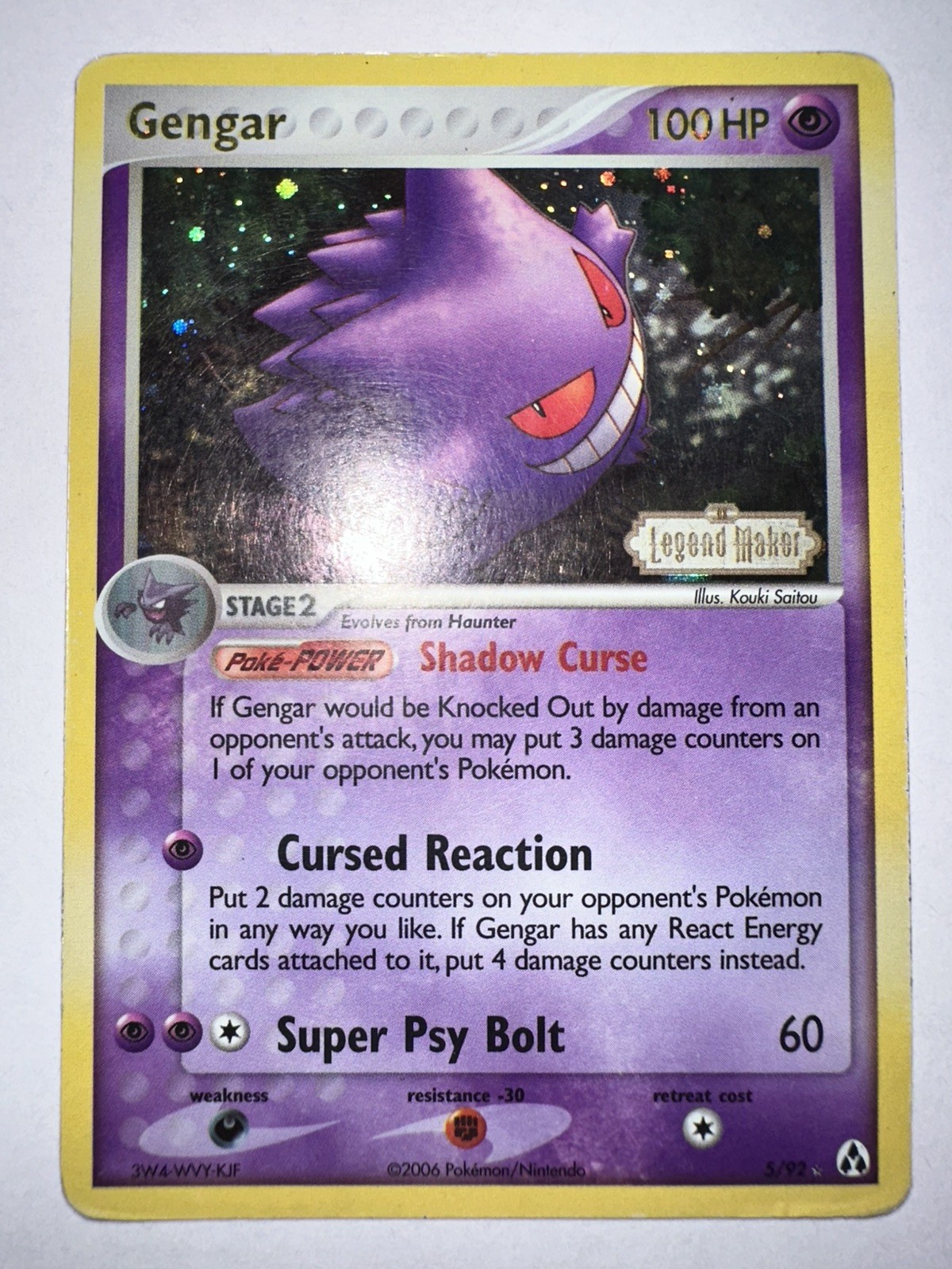 English Pokemon Reverse Holo Gengar - 5/92 - Holo Rare - Reverse Holo E English Pokemon Reverse Holo Gengar - 5/92 - Holo Rare - Reverse Holo E