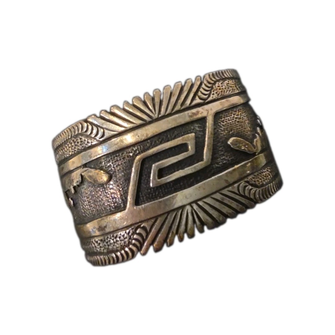 VTG Navajo Sterling Silver Bracelet Signed 925 64 Grams 925 Native American 