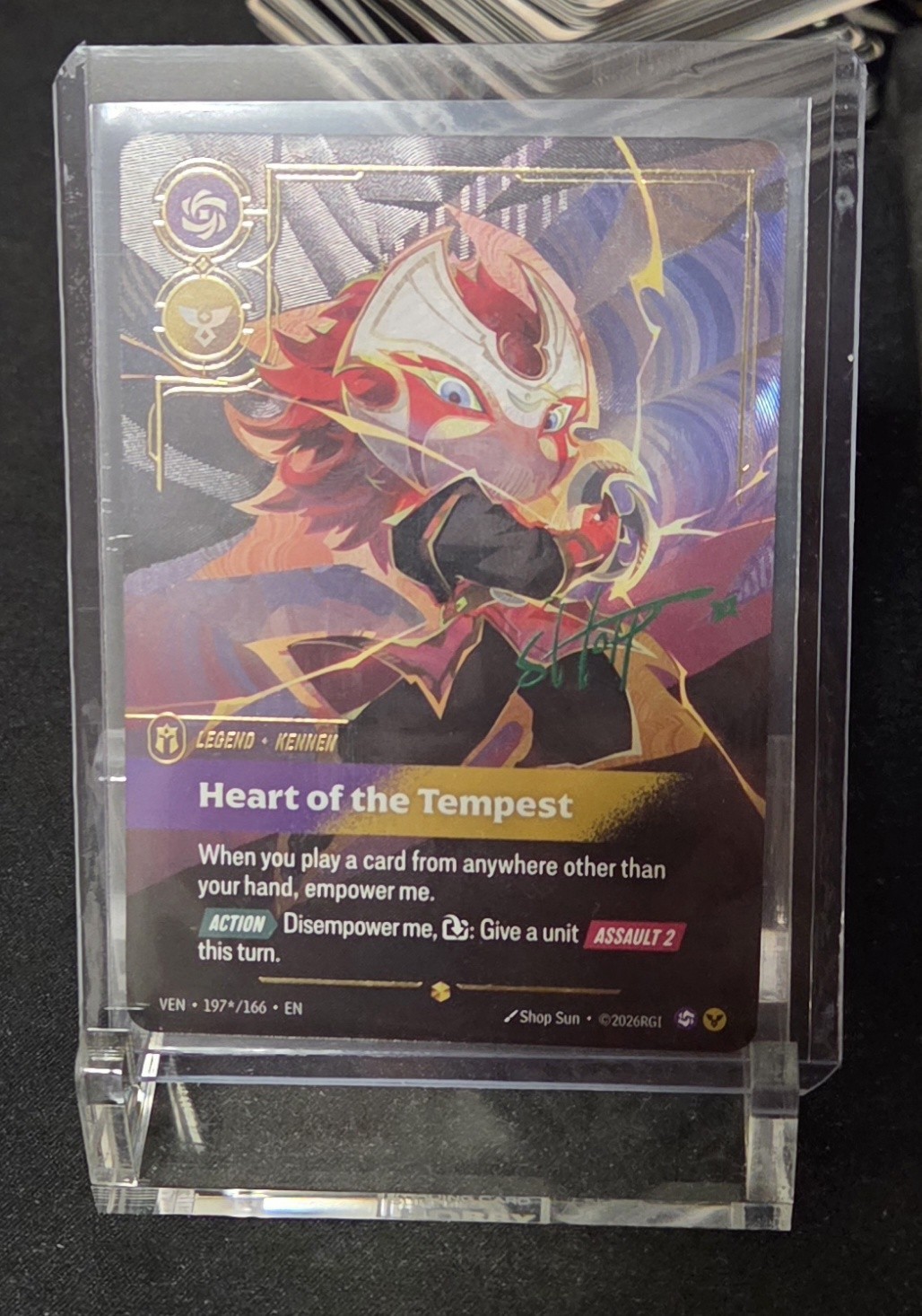 Heart Of The Tempest - Kennen Signed OVN Riftbound Vendetta 197*/166 Signature
