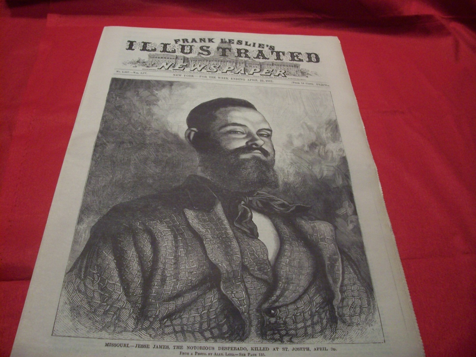 Frank Leslie\'s Illustrated Newspaper JESSEE JAMES KILLED AT ST.JOSEPH MISSOURI Frank Leslie\'s Illustrated Newspaper JESSEE JAMES KILLED AT ST.JOSEPH MISSOURI