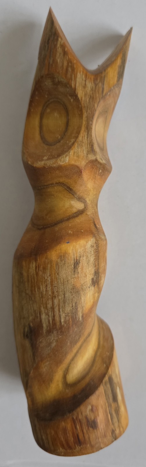 Vintage Nadjiwon Signed/Stamped Wood Carving 6” Owl Sculpture - Native Art