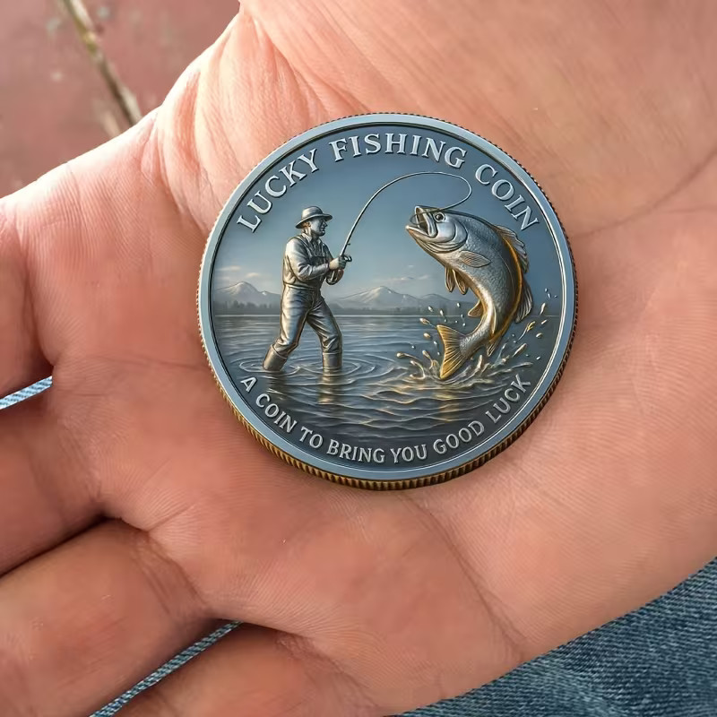 Lucky Fishing Challenge Coin Sports Collectible Commemorative 1-pc