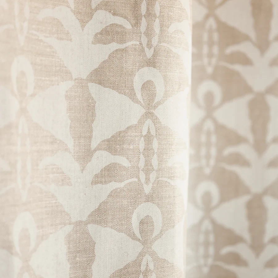 Serena Dugan Botanical Silhouette Linen Print Fabric- Capretto / Plaster 2.10 yd