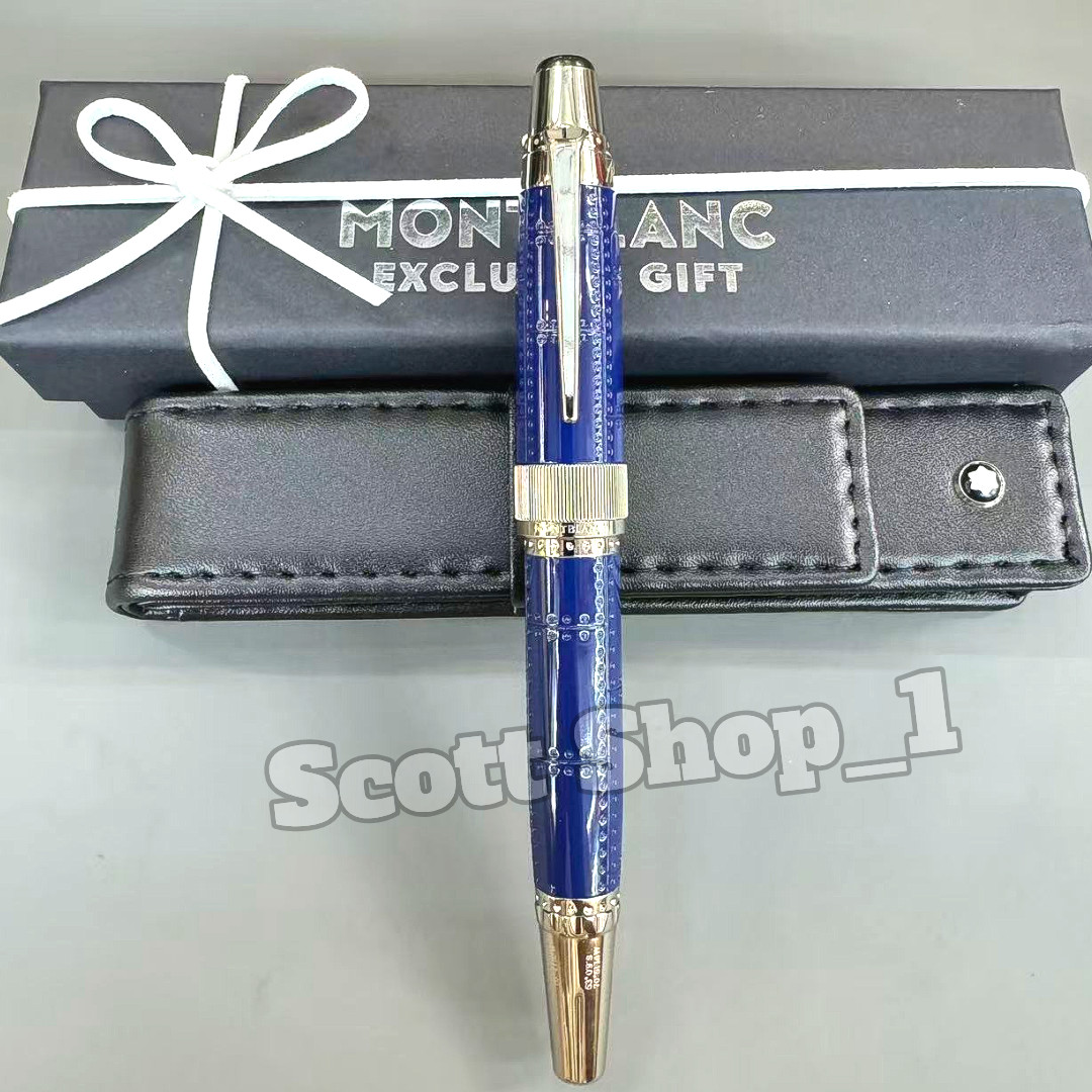 MONTBLANC Writers Edition Antoine de Saint-Exupery Blue Fountain Pen w/ Case