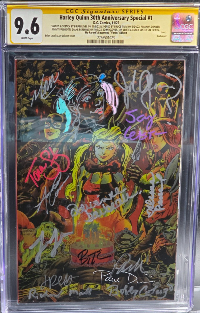 💎15 SS💎BRIAN LEVEL COLOR HARLEY QUINN SKETCH 🌈HARLEY Q 30th Anniv. CGC 9.6💎
