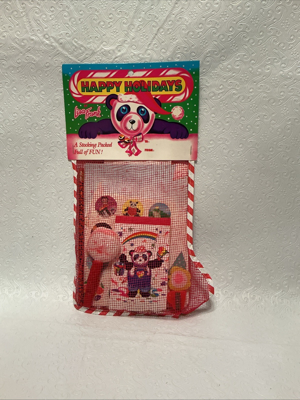 Vintage Lisa Frank Stationary Happy Holidays Stocking - Sealed