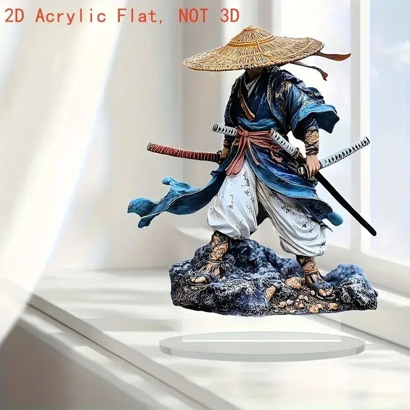 1PCS Samurai Desktop Decoration Statue - Traditional Martial Arts Warrior Decora