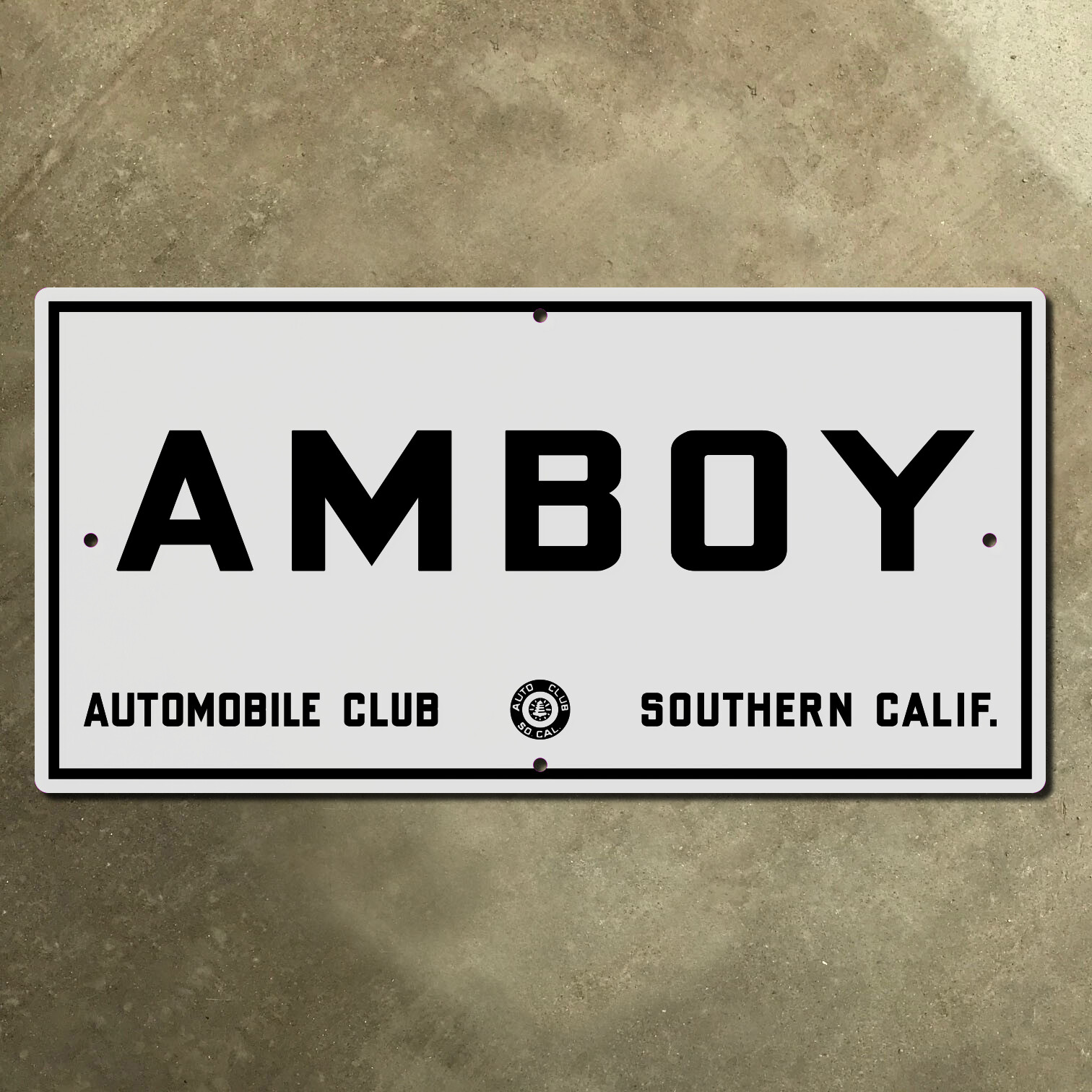 Amboy California Roy\'s ACSC boundary highway road sign US route 66 1929 24x12