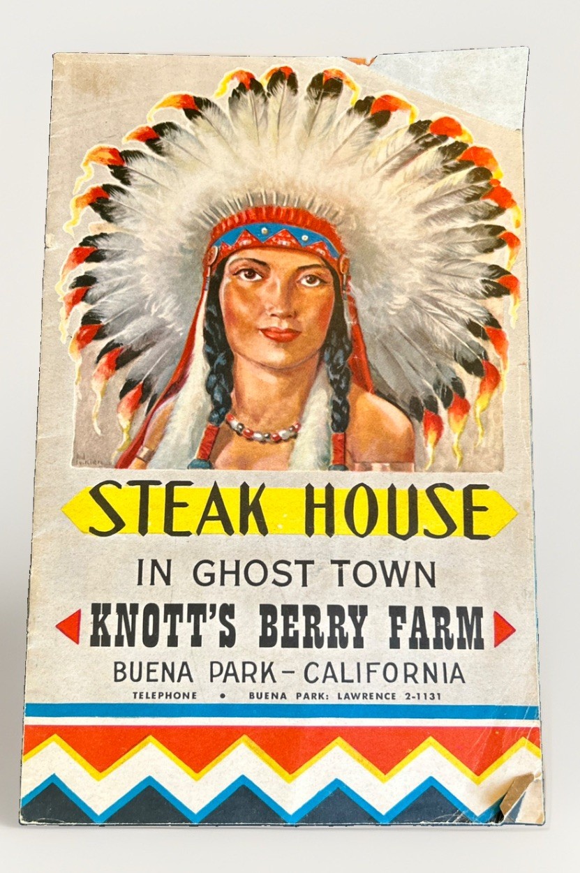 Vintage Knott’s Berry Farm Ghost Town Steak House Brochure Buena Park CA Menu