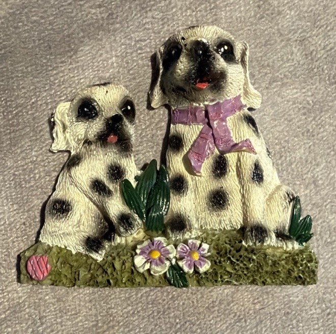 ADORABLE Magnetic PAIR OF RESIN DALMATION PUPPY