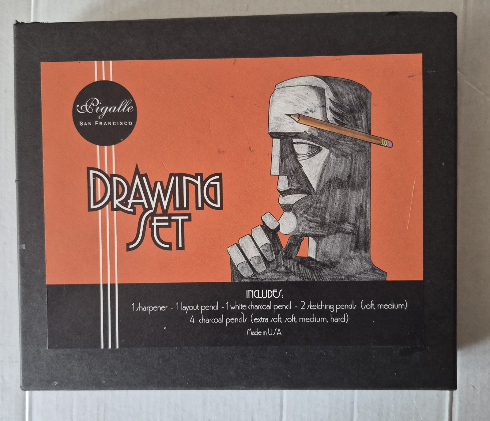 VTG Pigalle San Fran Charcoal Drawing Set - AL Pencil Sharpener Made In Germany
