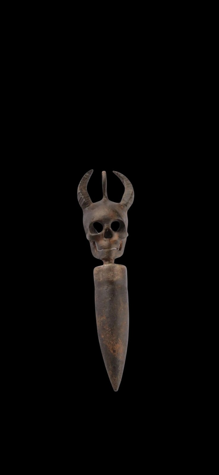 Antique WWII Central European Soldiers Pendant Unique Devil Satan Trench Art 
