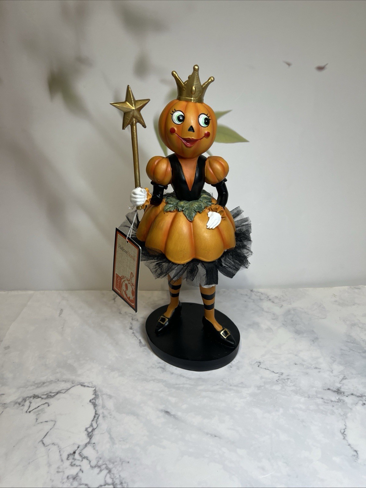 Vintage Halloween Pumpkin Princess Figurine HallowHome Queen Statue Decoration12