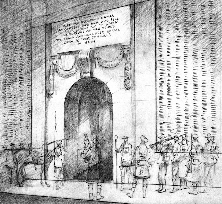 British Ghost Soldiers at Menin Gate WW1 Ypres interest B.E.F Great War   