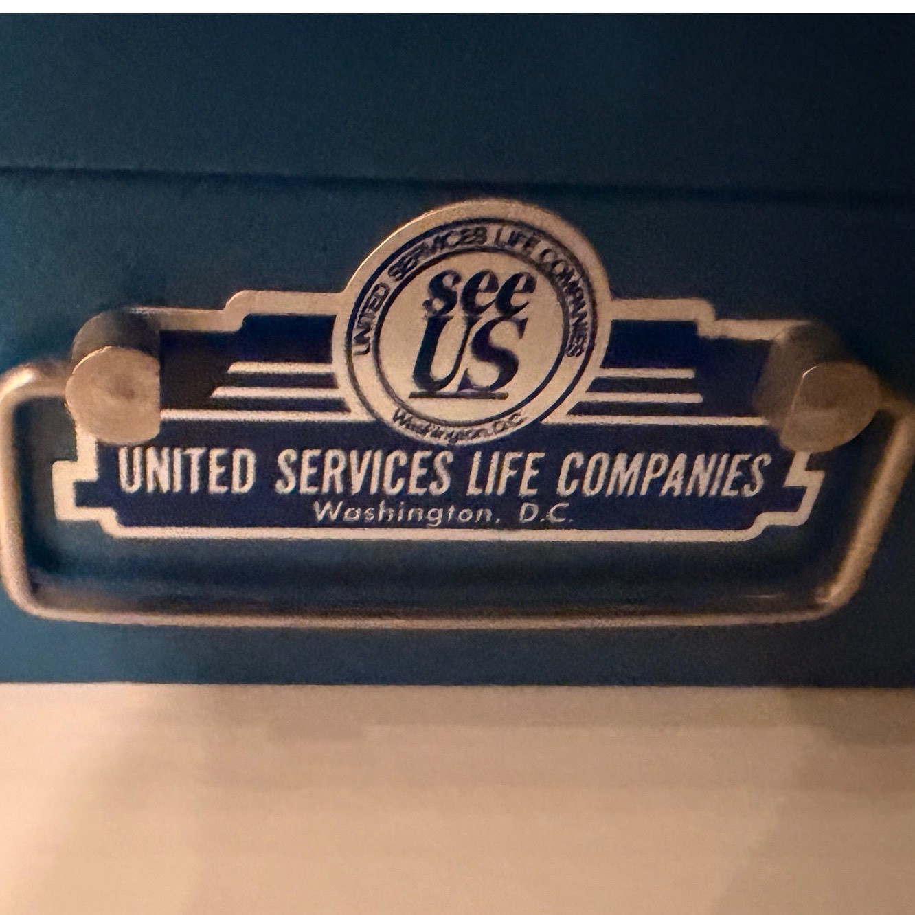 Vintage United Services Life Companies  Policy Lock Box DC Military Insurance.