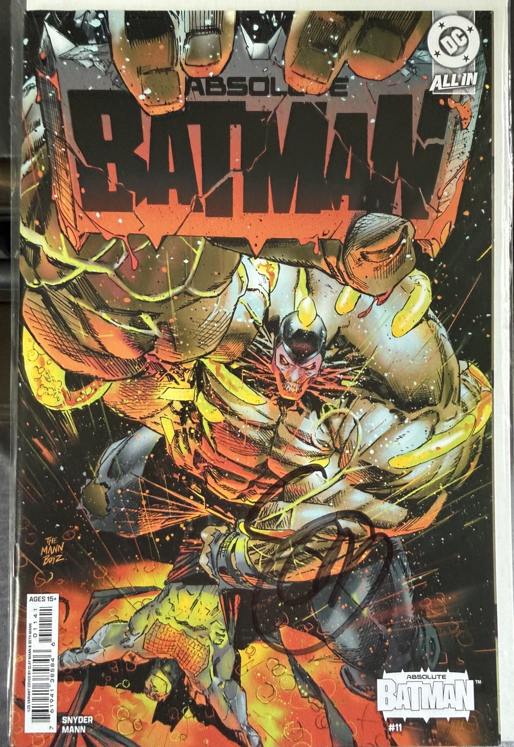 Absolute Batman #11 Clay Mann 1:25 Variant Clay Man VF signed by Snyder w COA