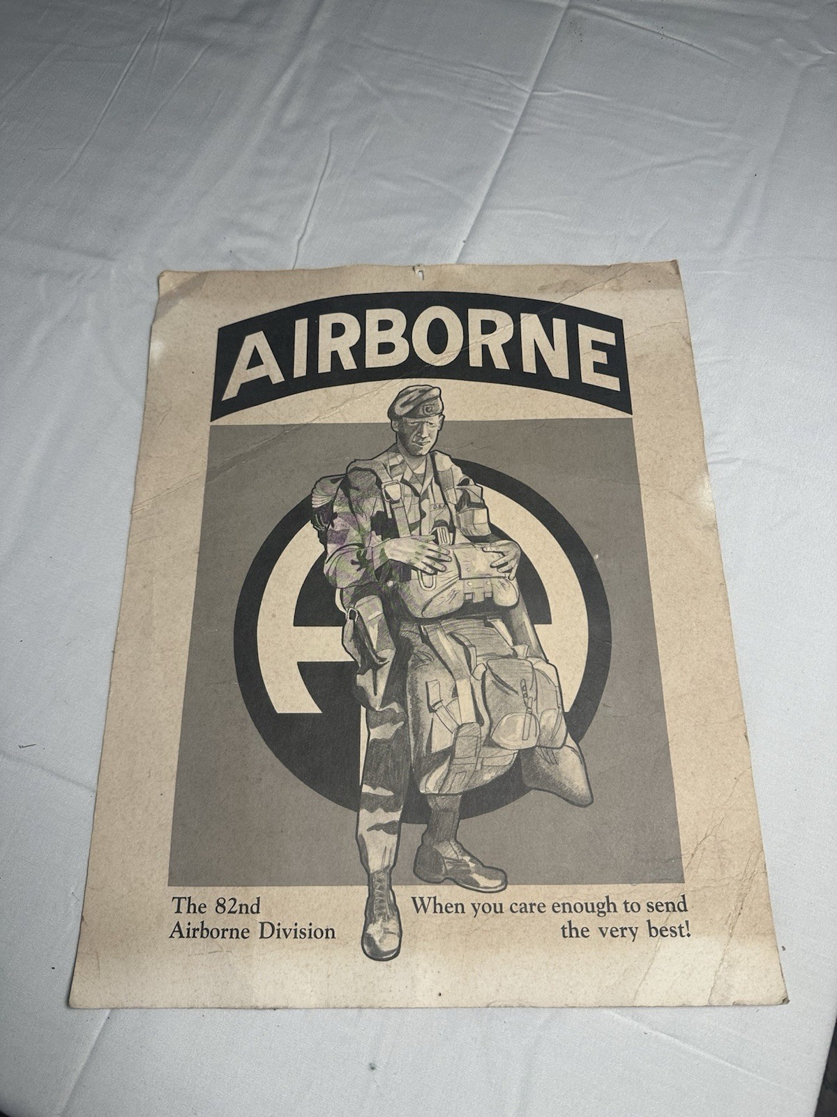 Vintage 82nd Airborne Poster HAND-SIGNED Col. Glynn Hale (\ Vintage 82nd Airborne Poster HAND-SIGNED Col. Glynn Hale (\