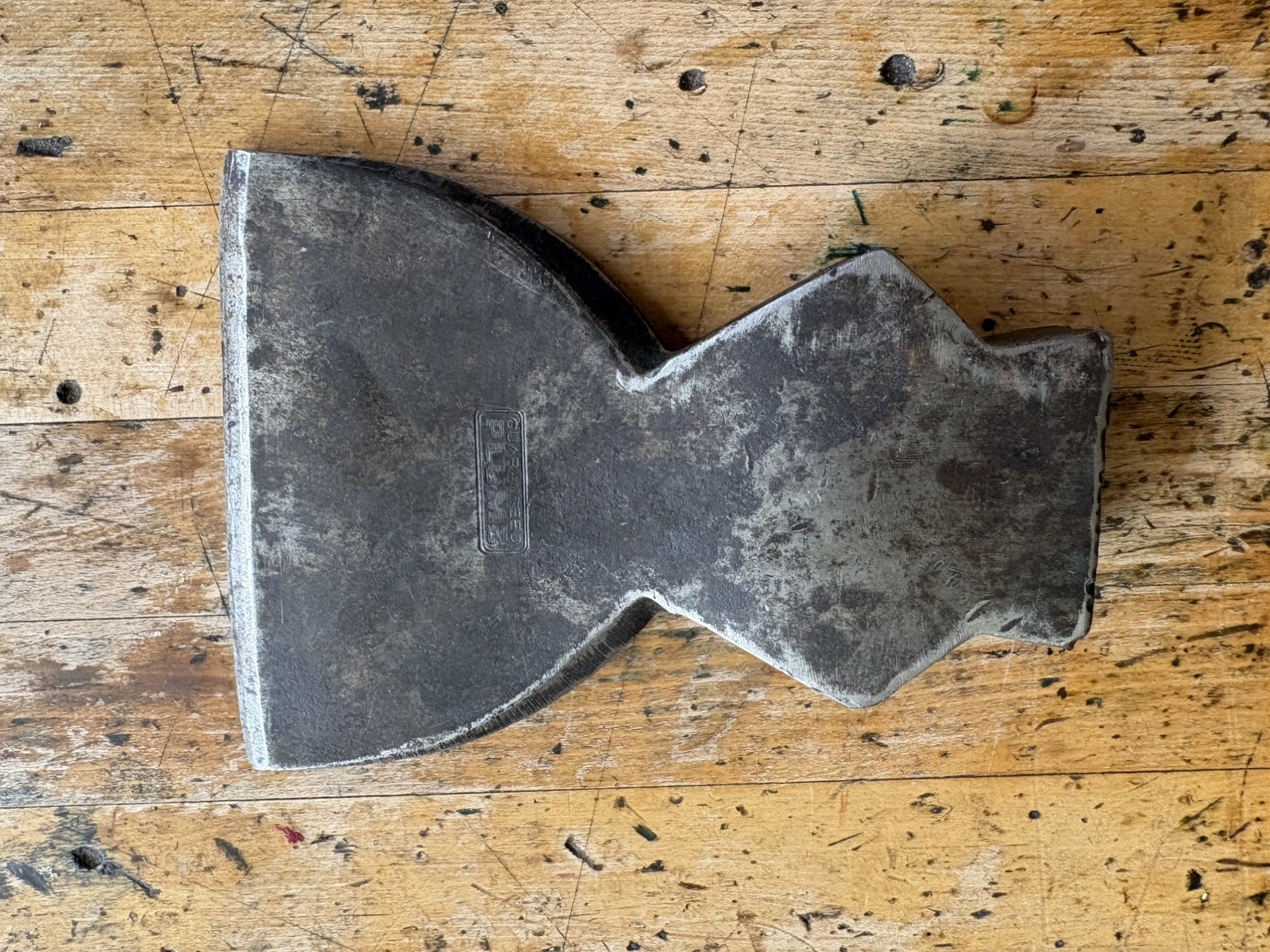 Vintage Guaranteed Plumb Broad Hatchet Head Single Bevel Hewing Axe