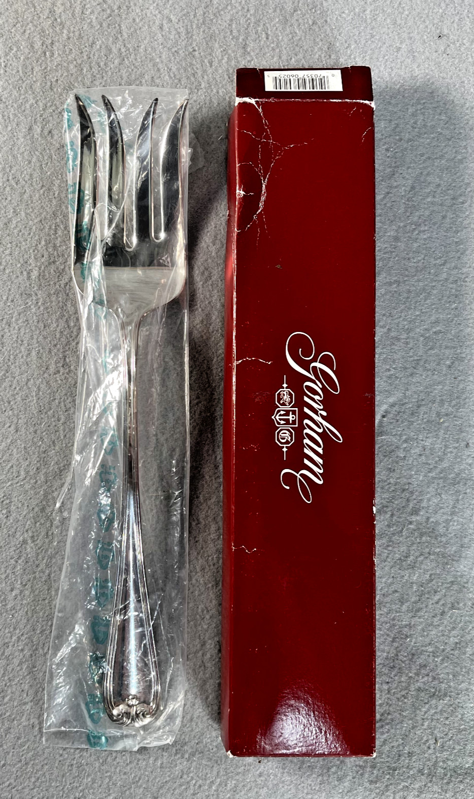 Vtg Large Cold Meat Serving Fork -- Gorham Heritage Silverplate Italy (A5)