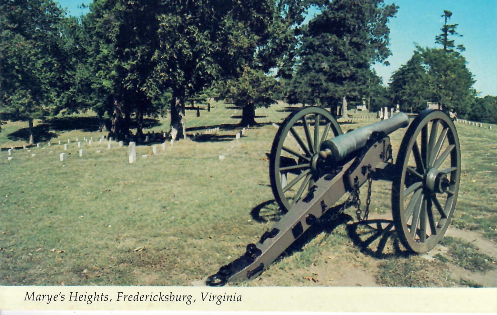 Chrome Postcard Marye's Heights Fredericksburg Battlefield VA Virginia