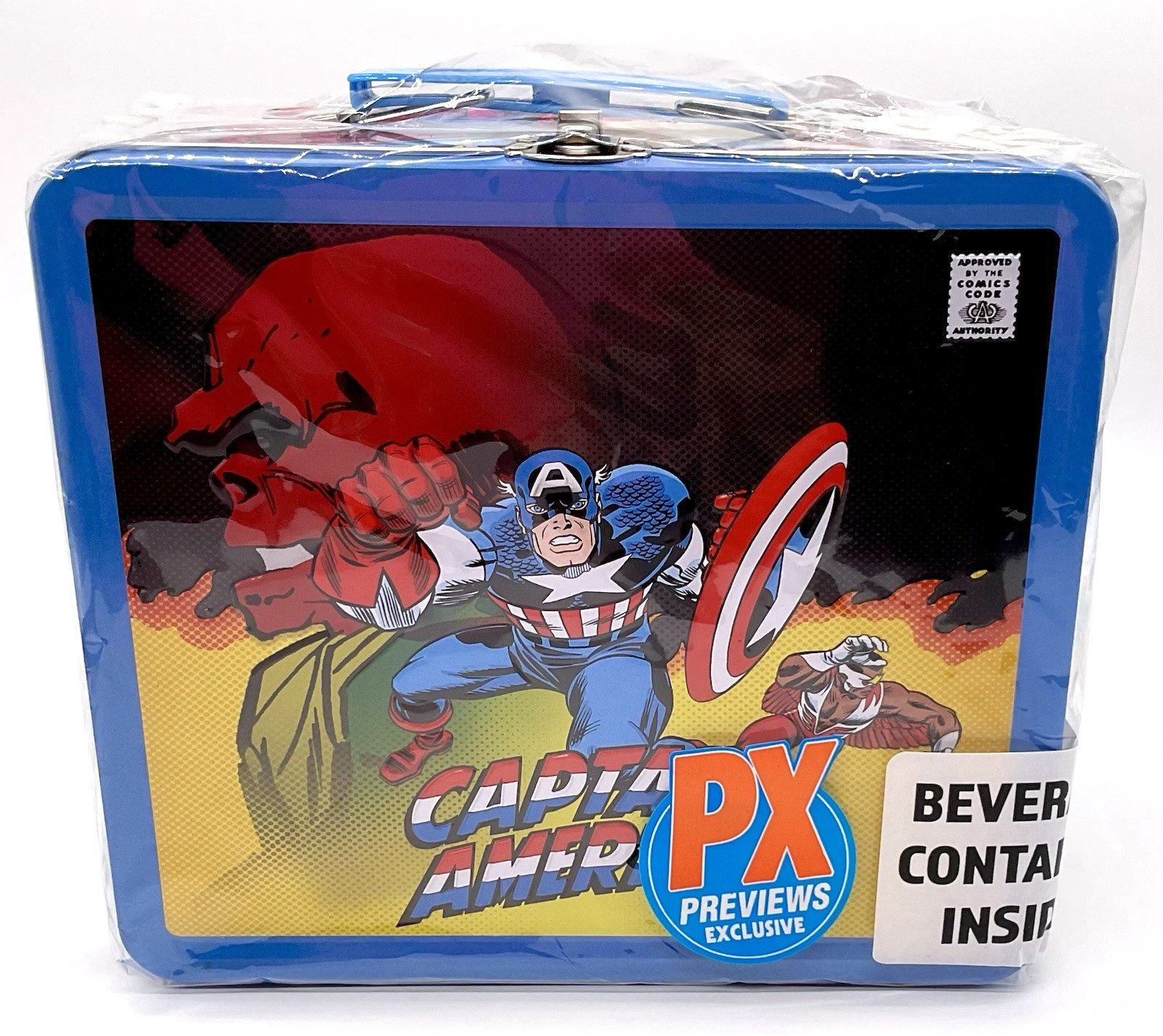 Captain America PX Exclusives Metal Lunch Box with Beverage Container Tin Titans Captain America PX Exclusives Metal Lunch Box with Beverage Container Tin Titans