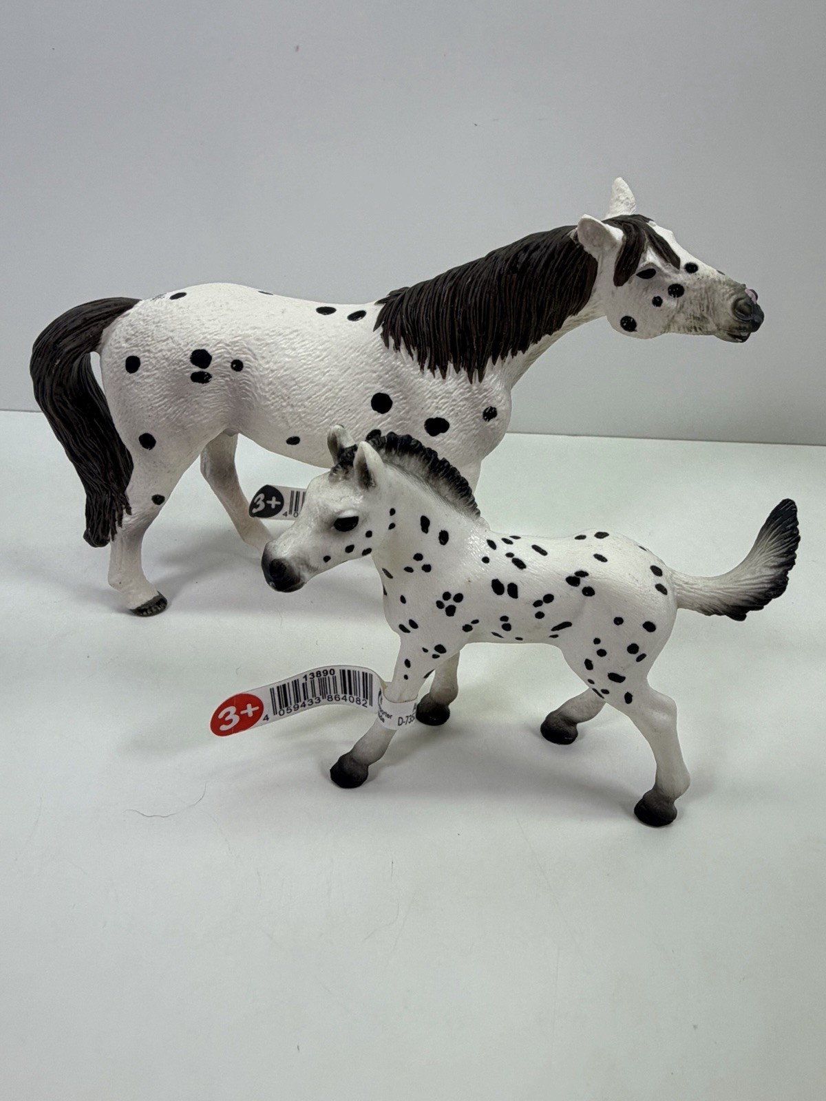 Schleich Appaloosa Mare & Foal Horse Figures Lot of 2 w/ Tags Farm World