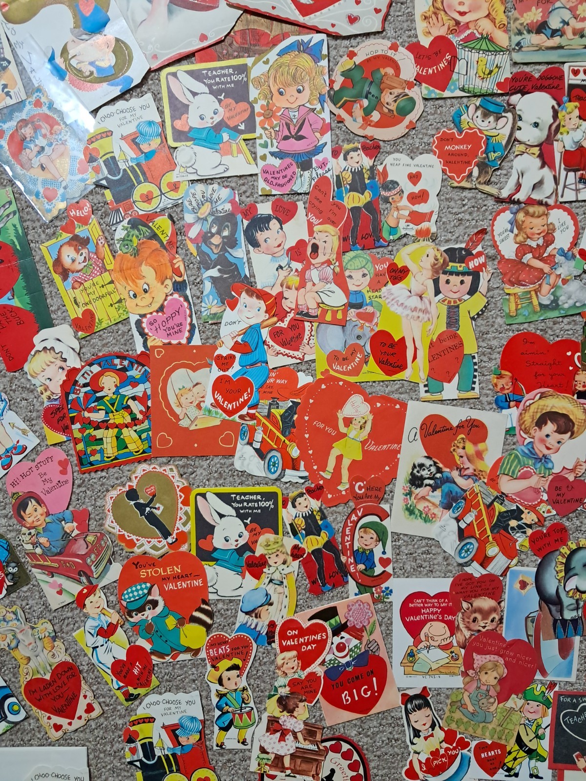 90 Count Vintage Valentines Large Lot  Rare Cards
