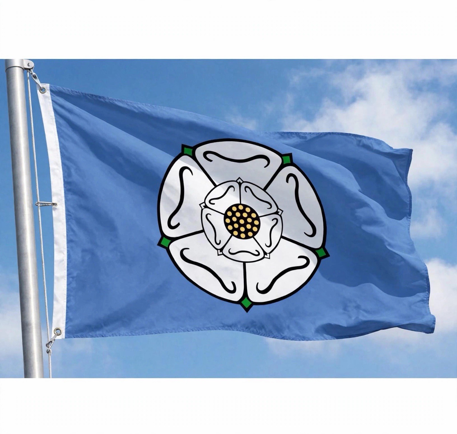 YORKSHIRE WHITE ROSE COUNTY FLAG 5X3 YORK DALES LEEDS