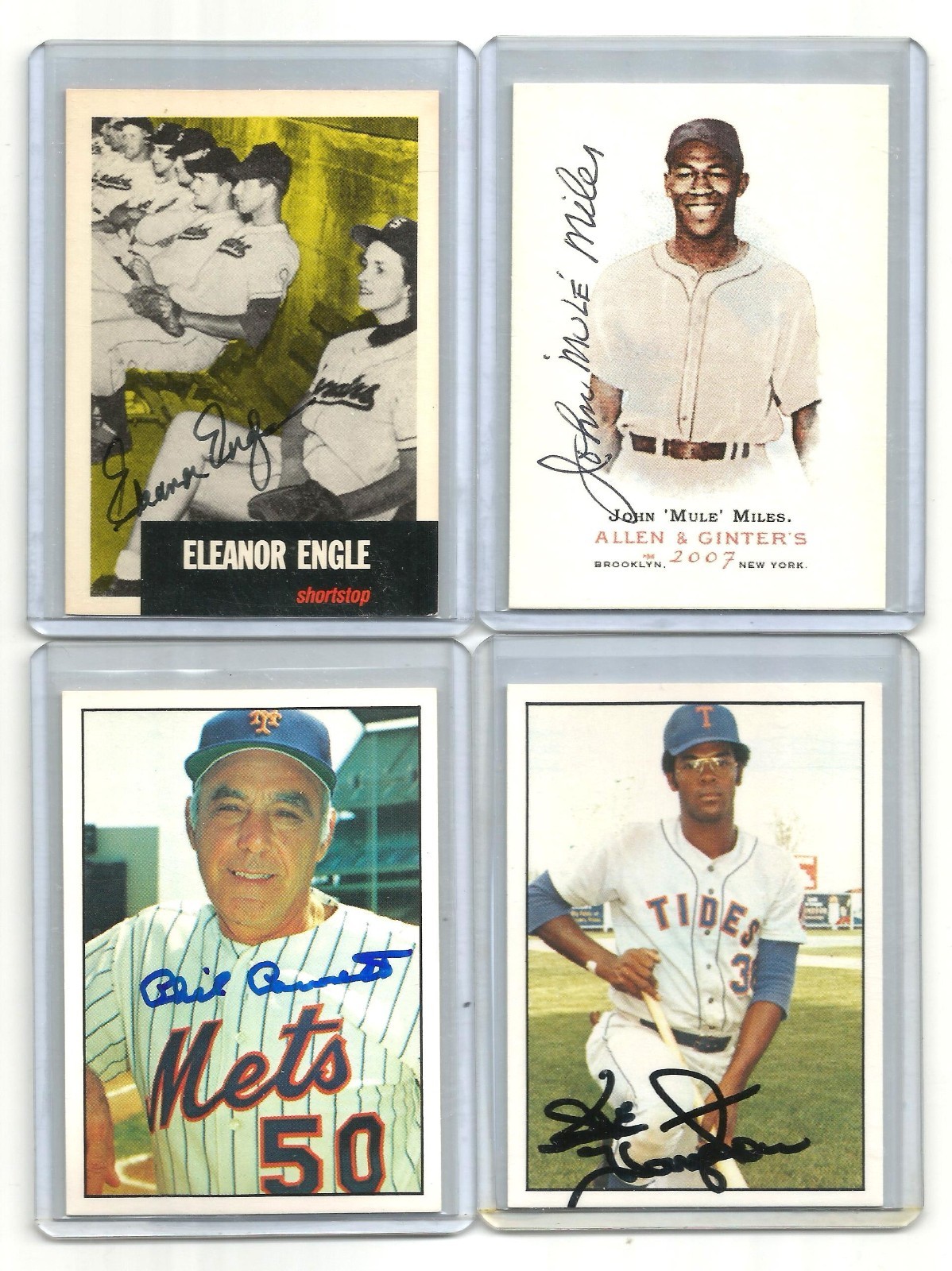 1975 SSPC auto SIGNED-set/CARD #601 ike HAMPTON ny METS baseball team TIDEWATER