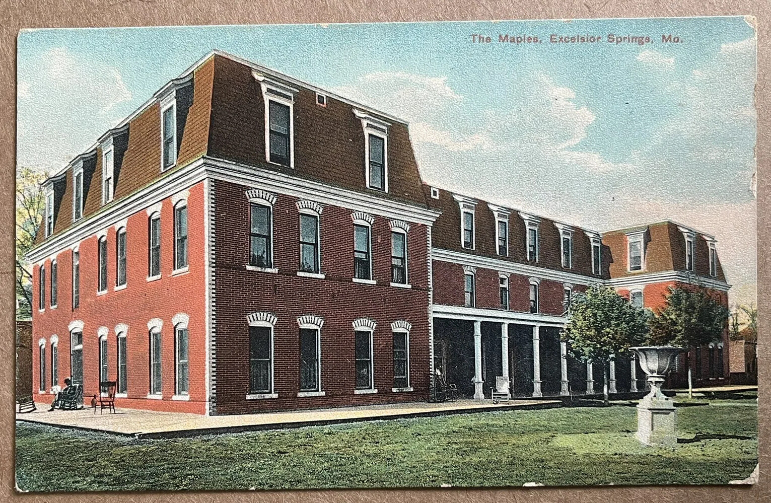 Excelsior Springs Missouri The Maples Apartments Antique Postcard c1910