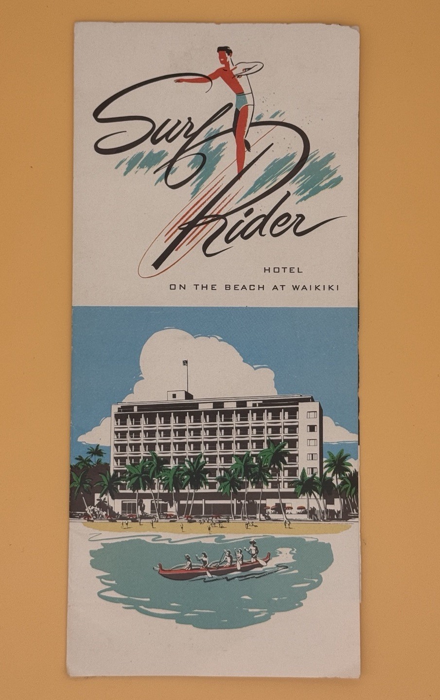 Original Surf Rider Hotel Waikiki Outrigger Honolulu Hawaii Brochure 1954