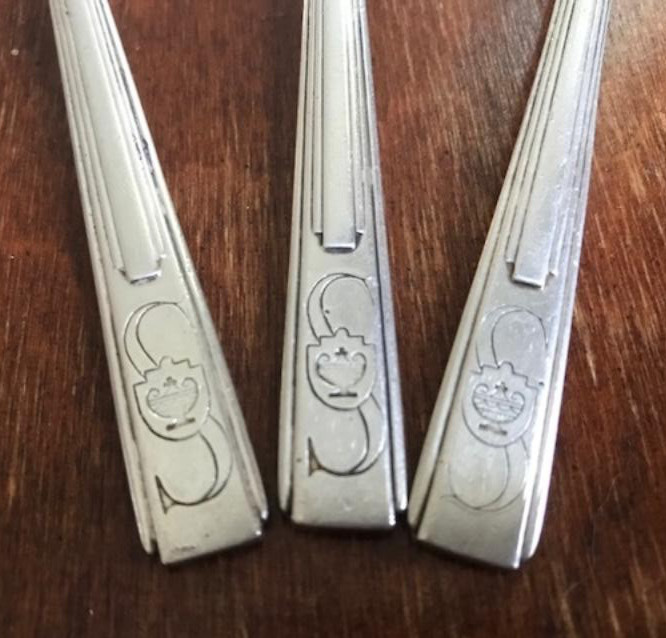 Vintage SHERATON HOTEL Silver Soup spoons / 3