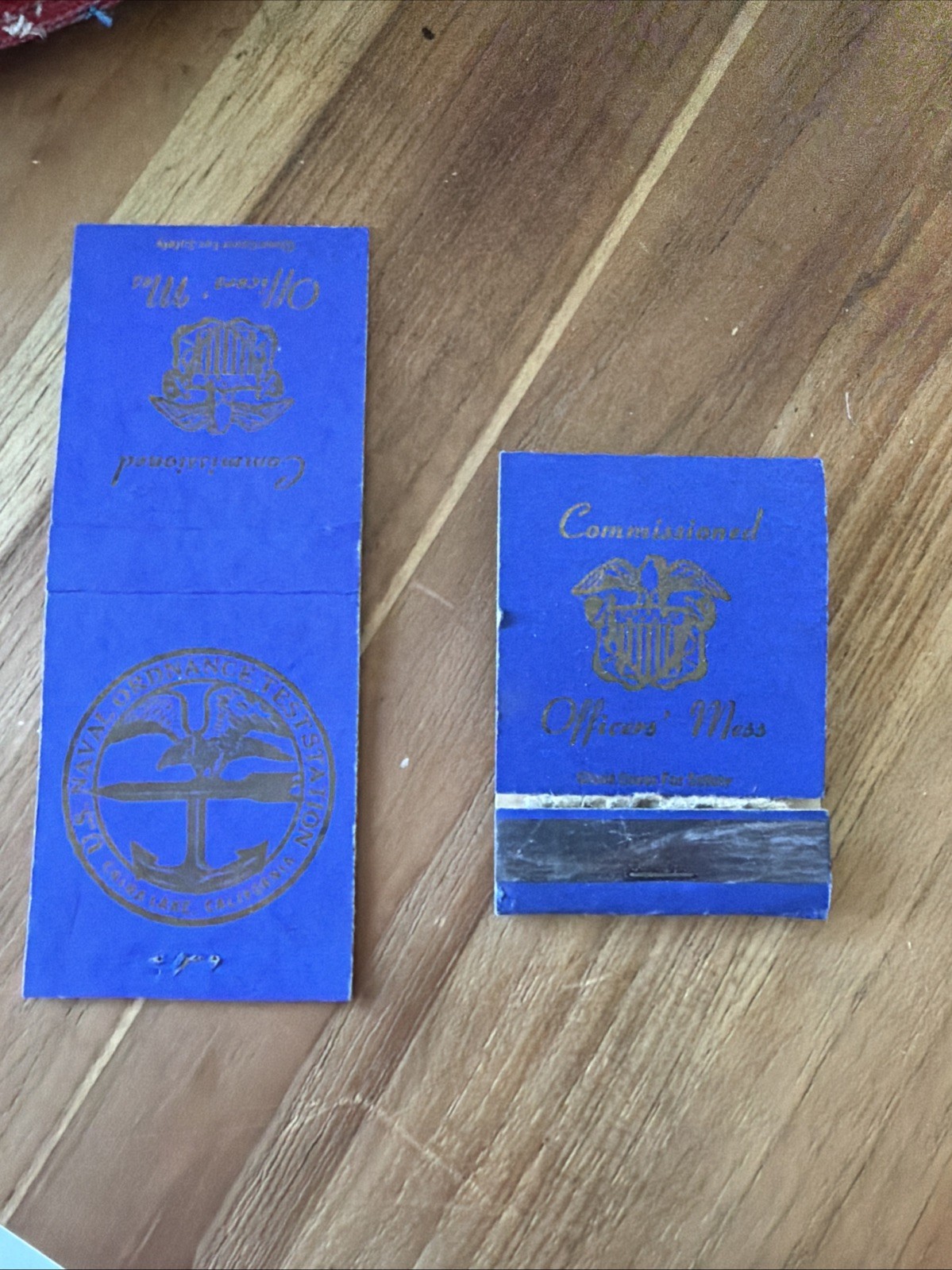 Vintage U.S. Navy Ordinance Test Station China Lake Com Officer Mes Match Books