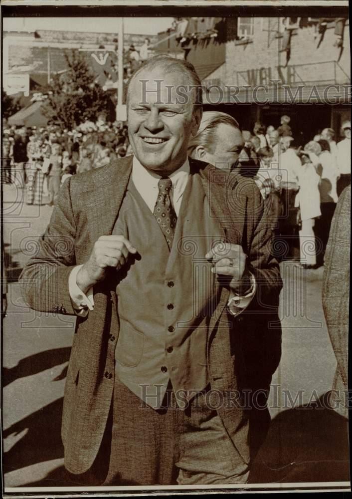 1973 Press Photo Gerald Ford at annual red flannel day parade in Cedar Springs