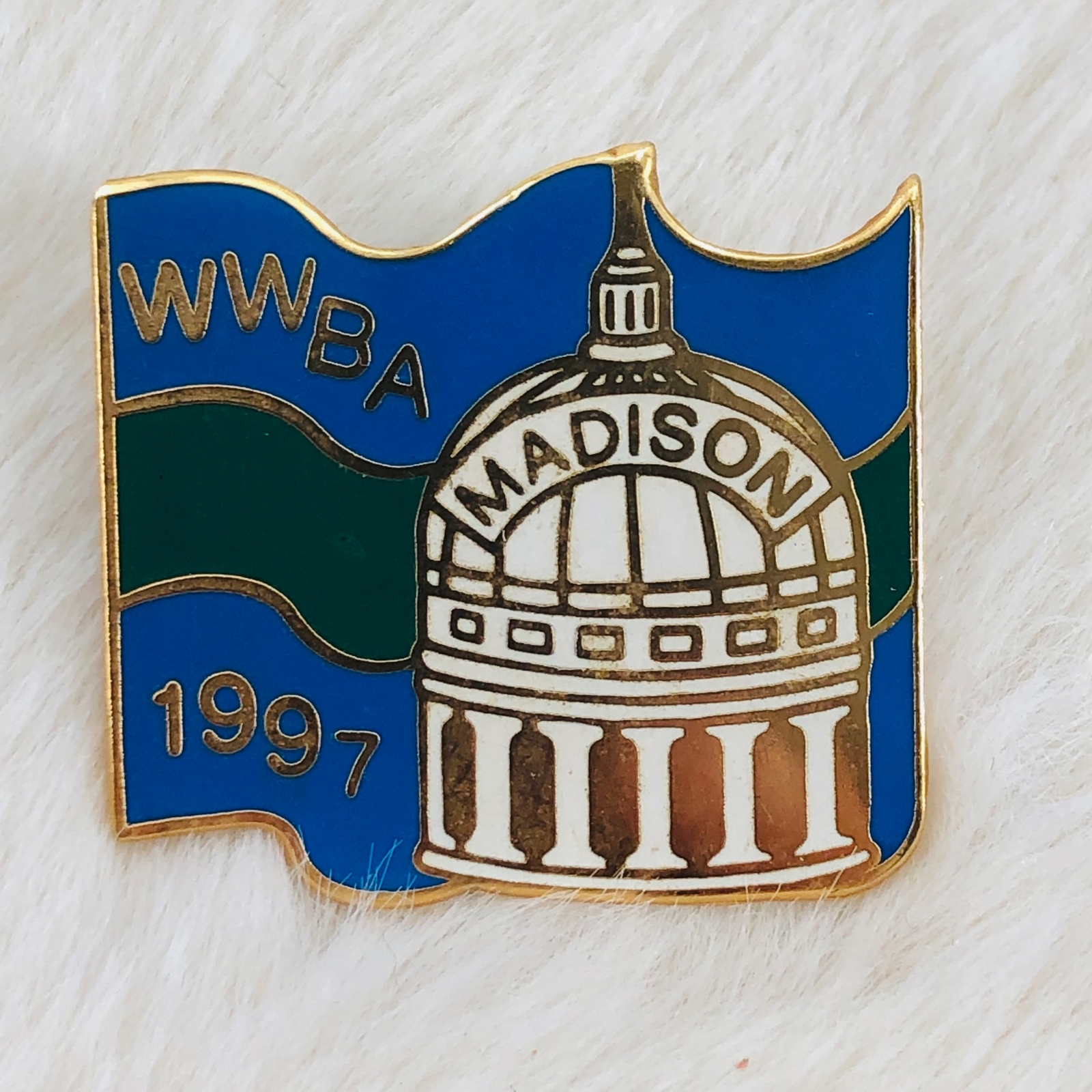 Vtg 1997 Madison Wisconsin Womens Bowling WWBA Enamel Lapel Pin