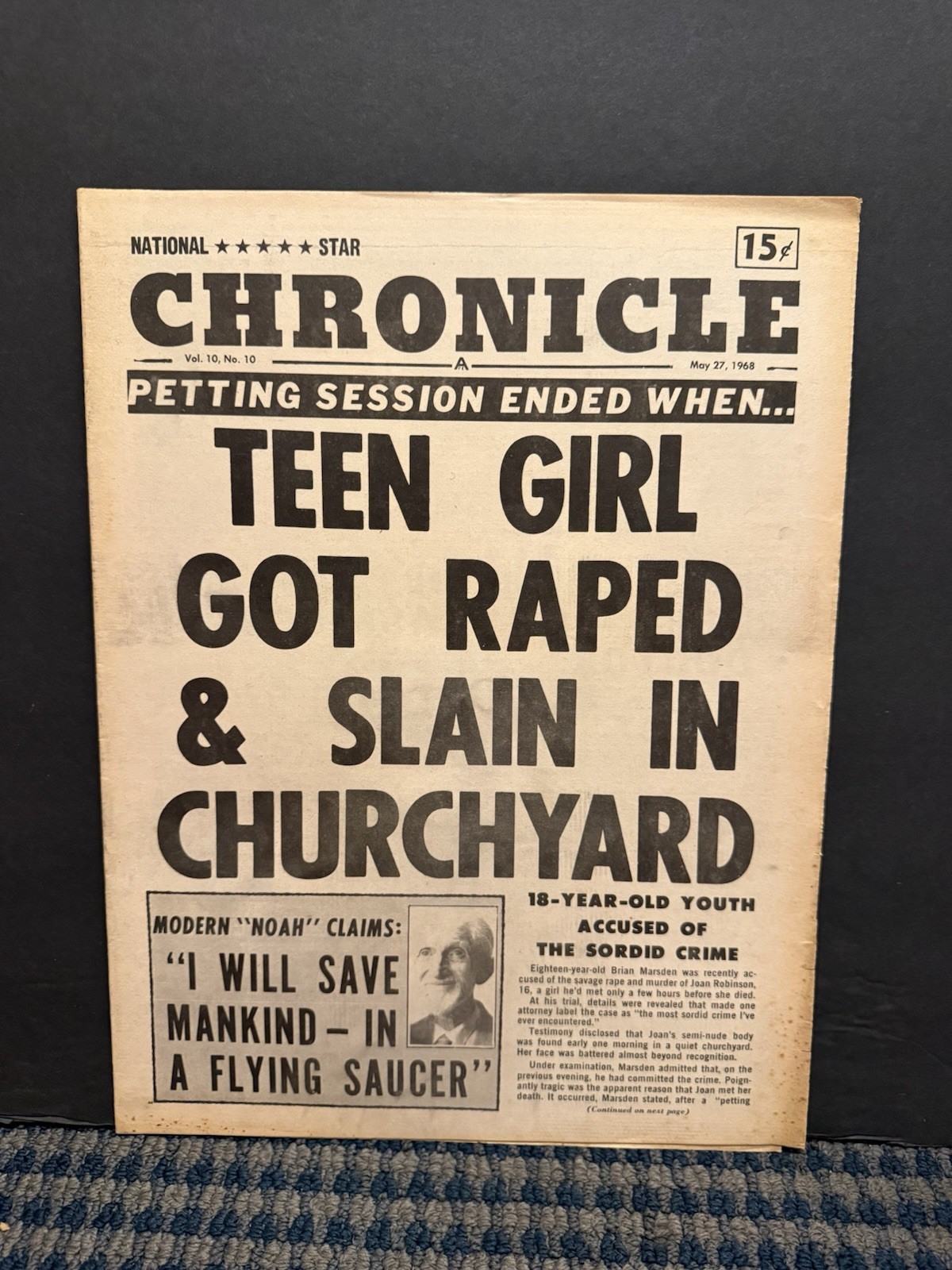 1968 National Star Chronicle Newspaper, Save Mankind in a Flying Saucer  (VRN10Q